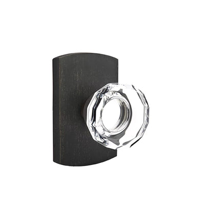 Emtek Lowell Knob with #4 Rosette in Medium Bronze