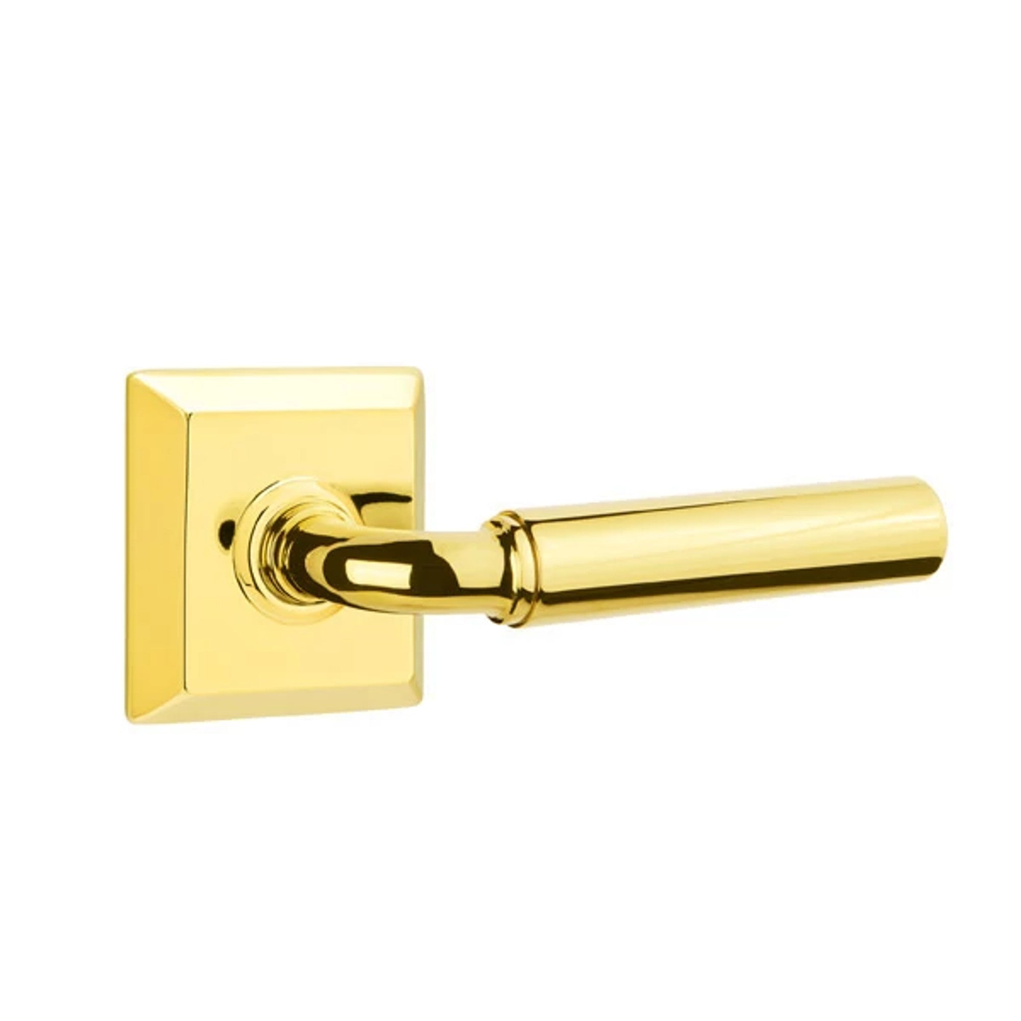 Emtek Manning Lever with Quincy Rosette in Unlacquered Brass