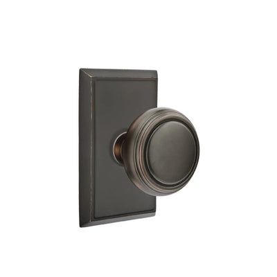 Emtek Norwich Knob with Rectangular Rosette in Oil Rubbed Bronze