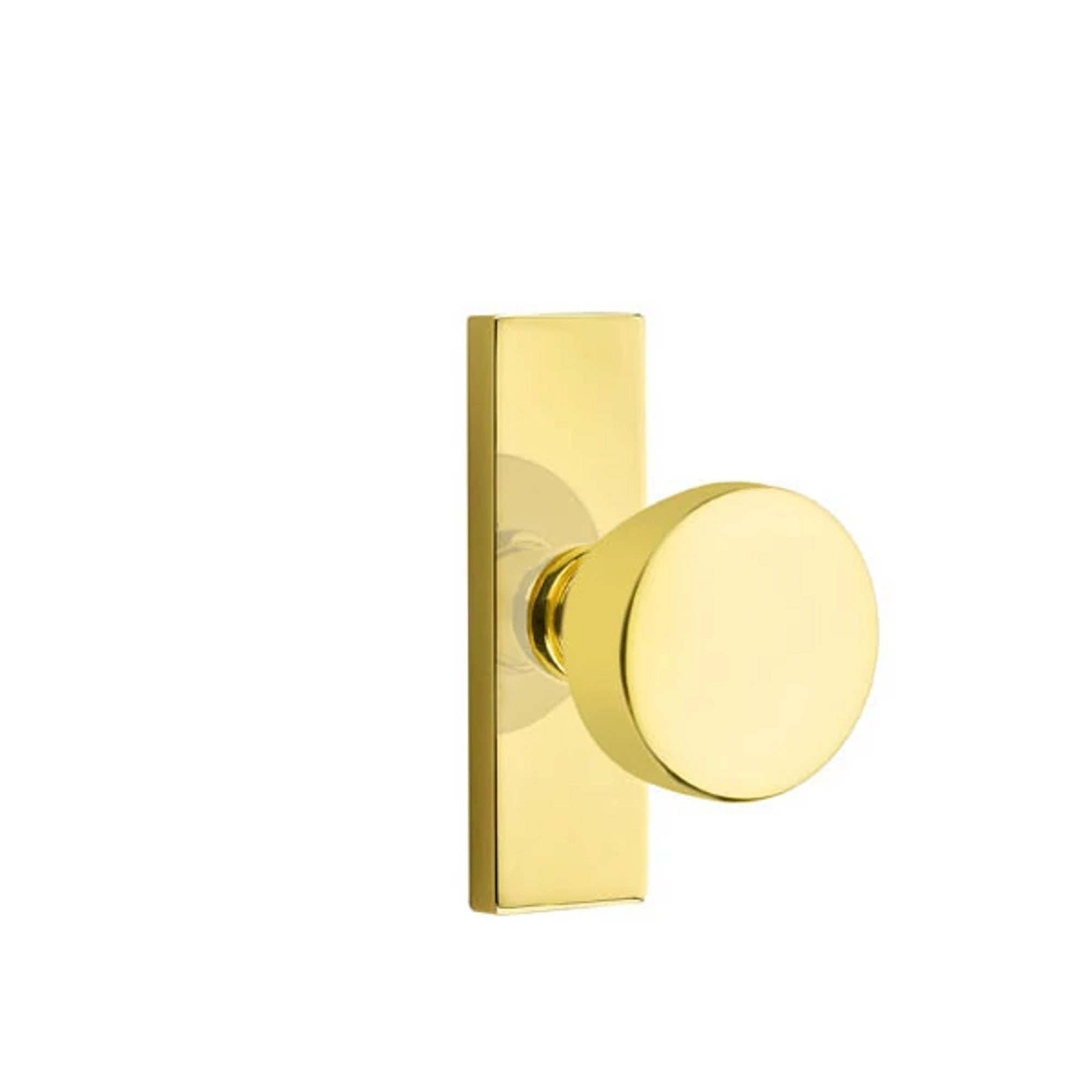 Emtek Laurent Knob with Stretto 1-1/2" x 5" in Unlacquered Brass