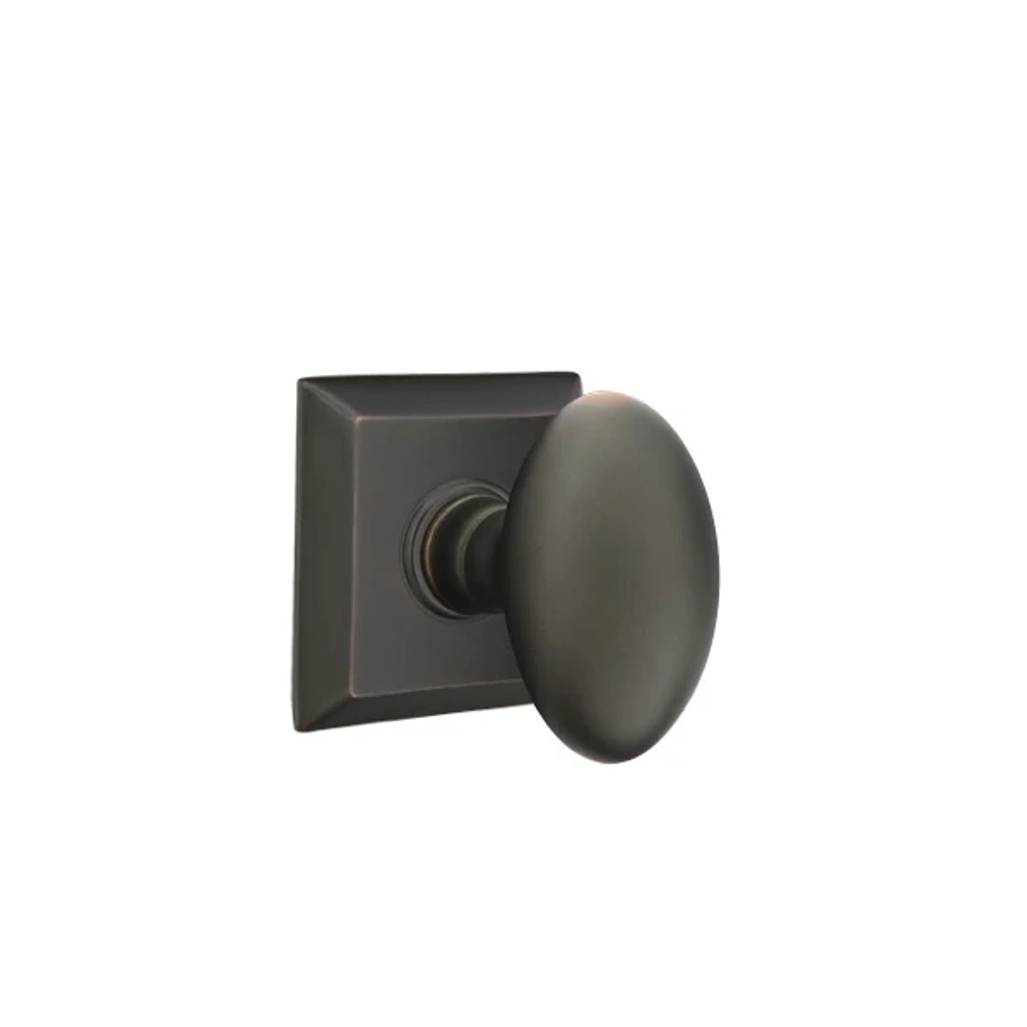 Emtek Egg Knob with Quincy Rosette in Oil Rubbed Bronze