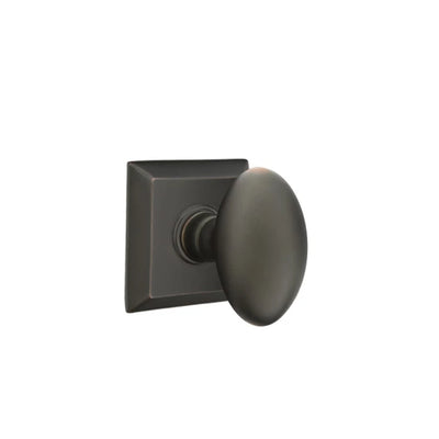 Emtek Egg Knob with Quincy Rosette in Oil Rubbed Bronze