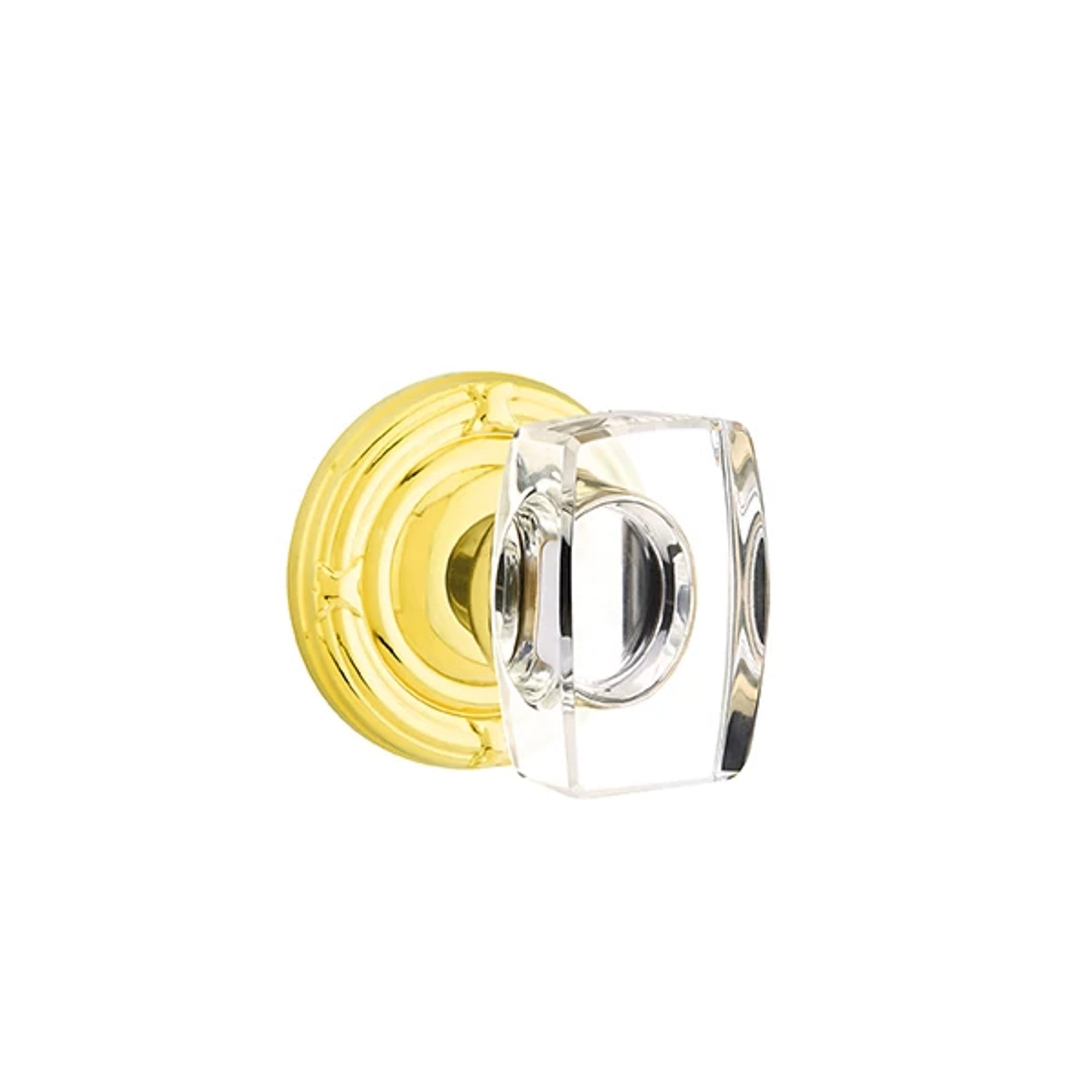 Emtek Windsor Knob with Ribbon & Reed Rosette in Polished Brass