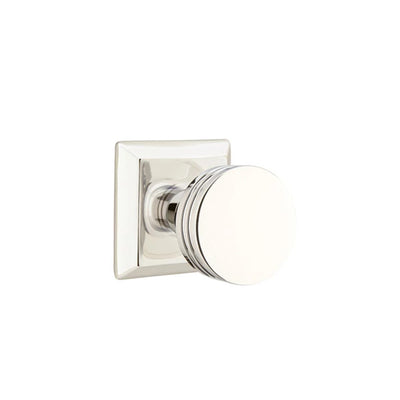 Emtek Bern Knob with Quincy Rosette in Polished Nickel