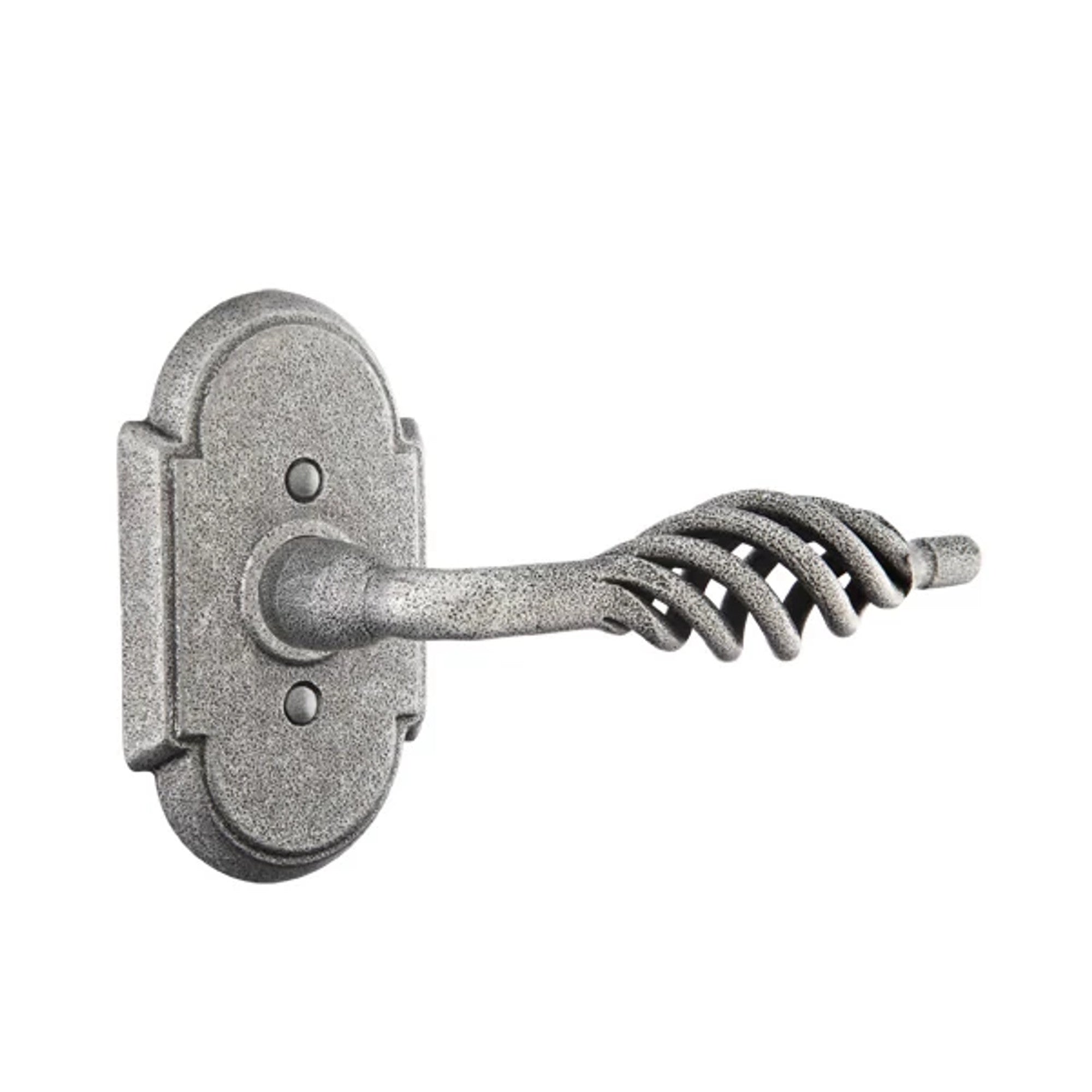 Emtek Lafayette Lever with Wrought Steel #1 Rosette in Satin Steel