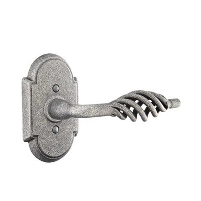 Emtek Lafayette Lever with Wrought Steel #1 Rosette in Satin Steel