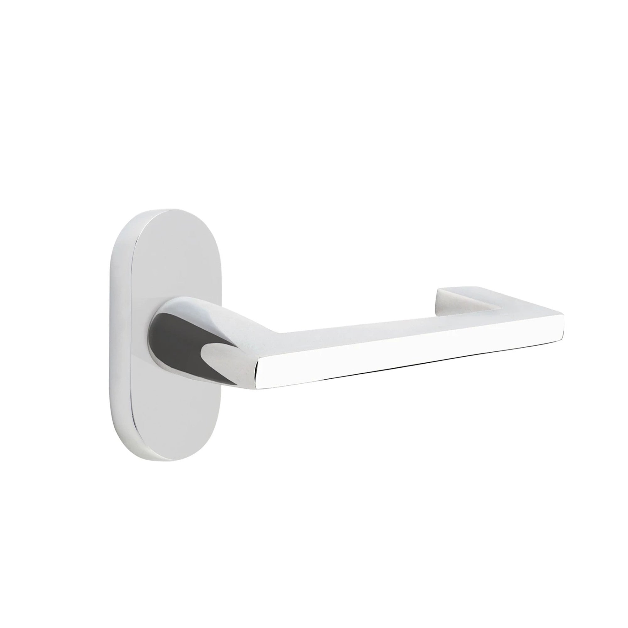 Emtek Argos Lever with Oval Stretto 1-1/2" x 3" in Polished Chrome