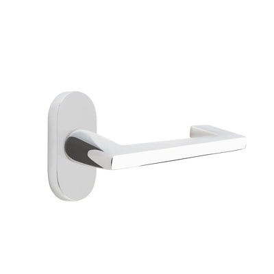 Emtek Argos Lever with Oval Stretto 1-1/2" x 3" in Polished Chrome