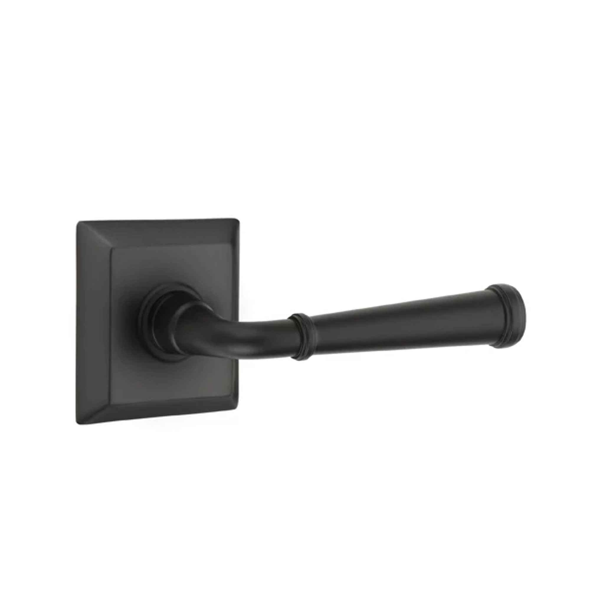 Emtek Merrimack Lever with Quincy Rosette in Flat Black