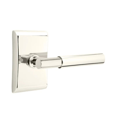 Emtek Myles Lever with Neos Rosette in Polished Nickel