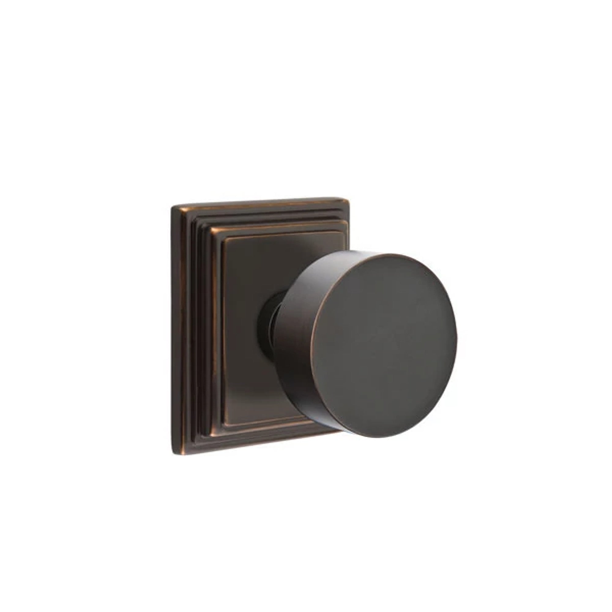 Emtek Round Knob with Wilshire Rosette in Oil Rubbed Bronze