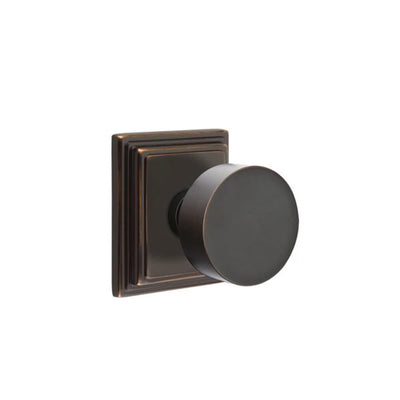 Emtek Round Knob with Wilshire Rosette in Oil Rubbed Bronze
