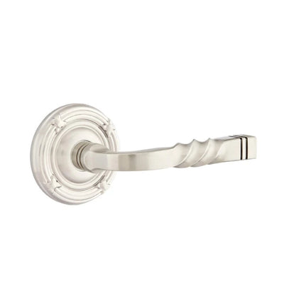 Emtek Santa Fe Lever with Ribbon & Reed Rosette in Satin Nickel