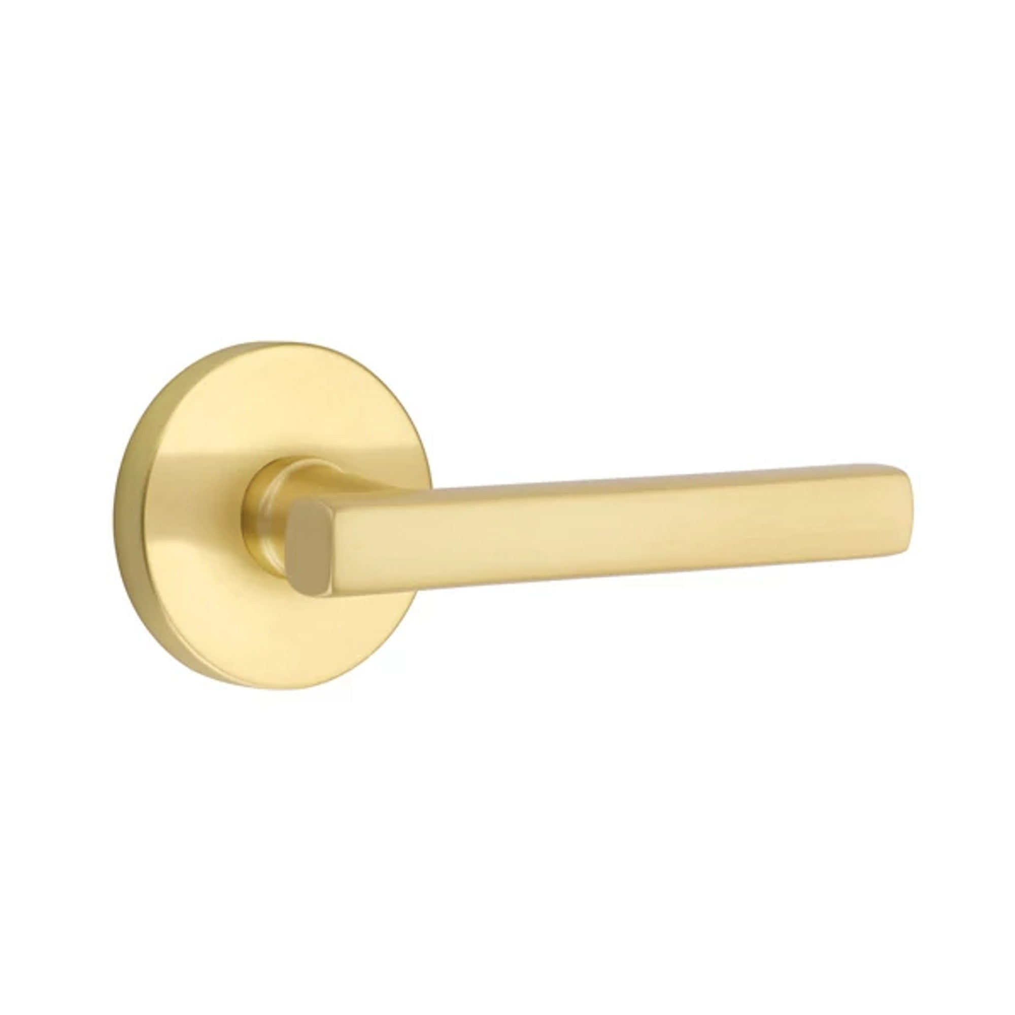 Emtek Freestone Lever with Disk Rosette in Satin Brass