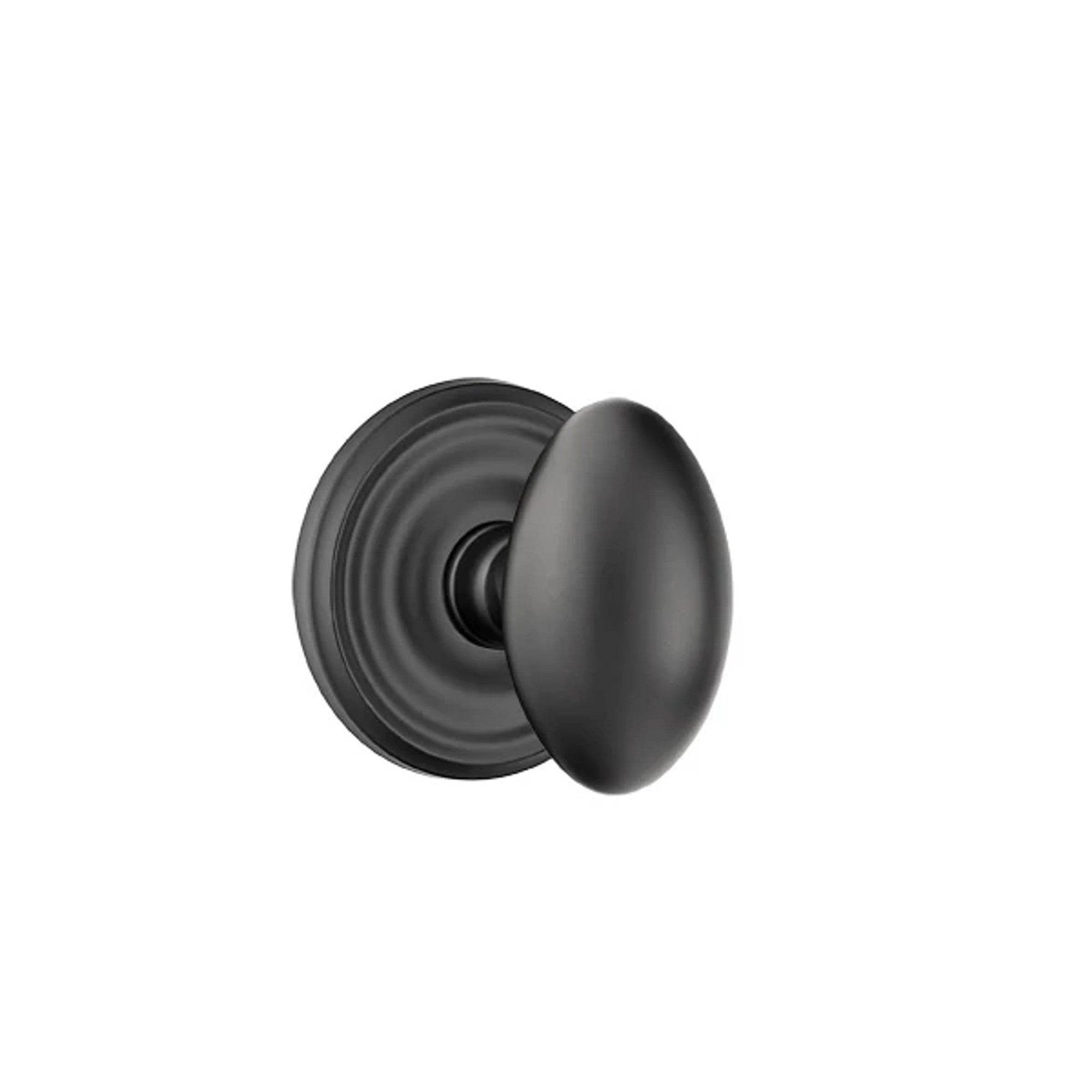 Emtek Egg Knob with Regular Rosette in Flat Black