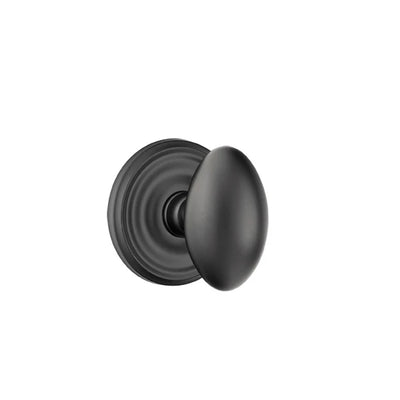 Emtek Egg Knob with Regular Rosette in Flat Black