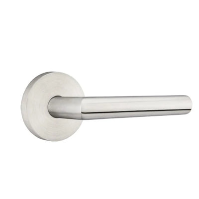 Emtek Stainless Steel Stuttgart Lever with Disk Rosette in Brushed Stainless Steel