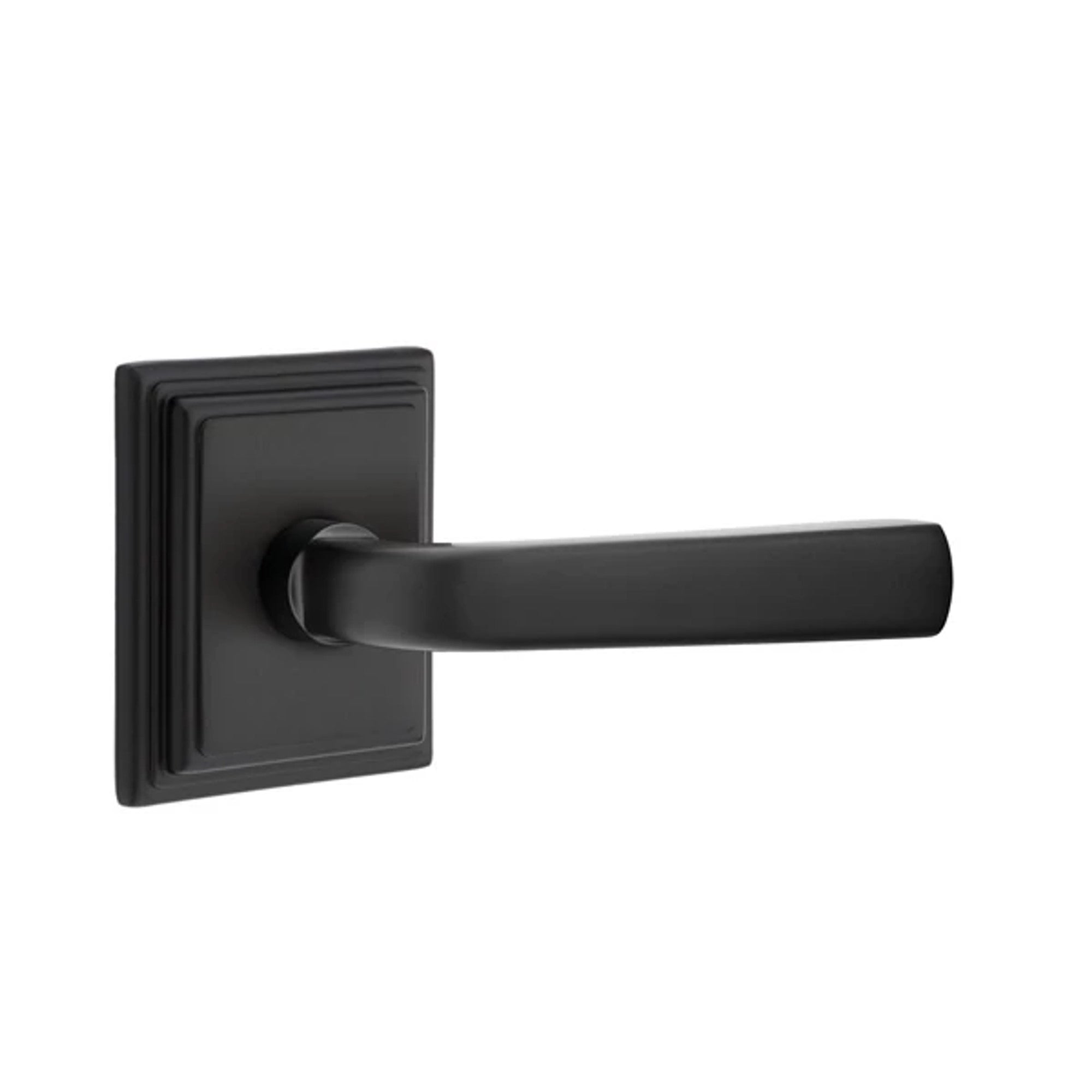 Emtek Sion Lever with Wilshire Rosette in Flat Black