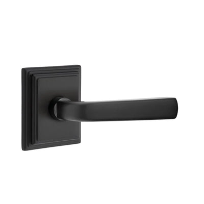 Emtek Sion Lever with Wilshire Rosette in Flat Black