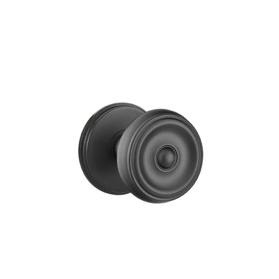 Emtek Waverly Knob with Watford Rosette in Flat Black