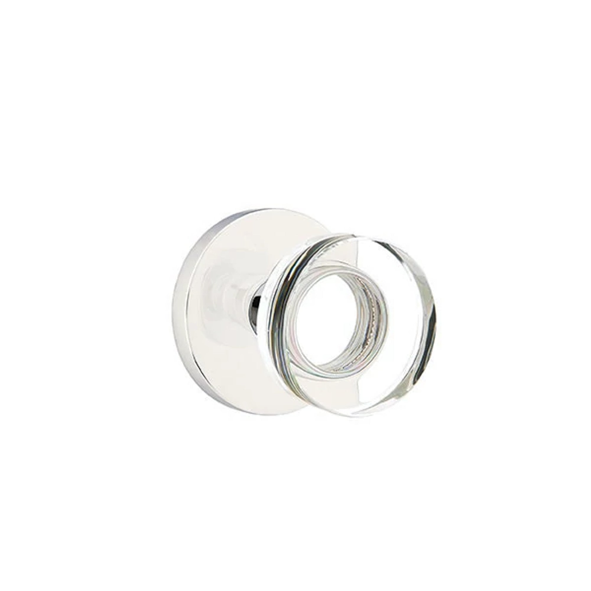 Emtek Modern Disc Glass Knob with Disk Rosette in Polished Chrome