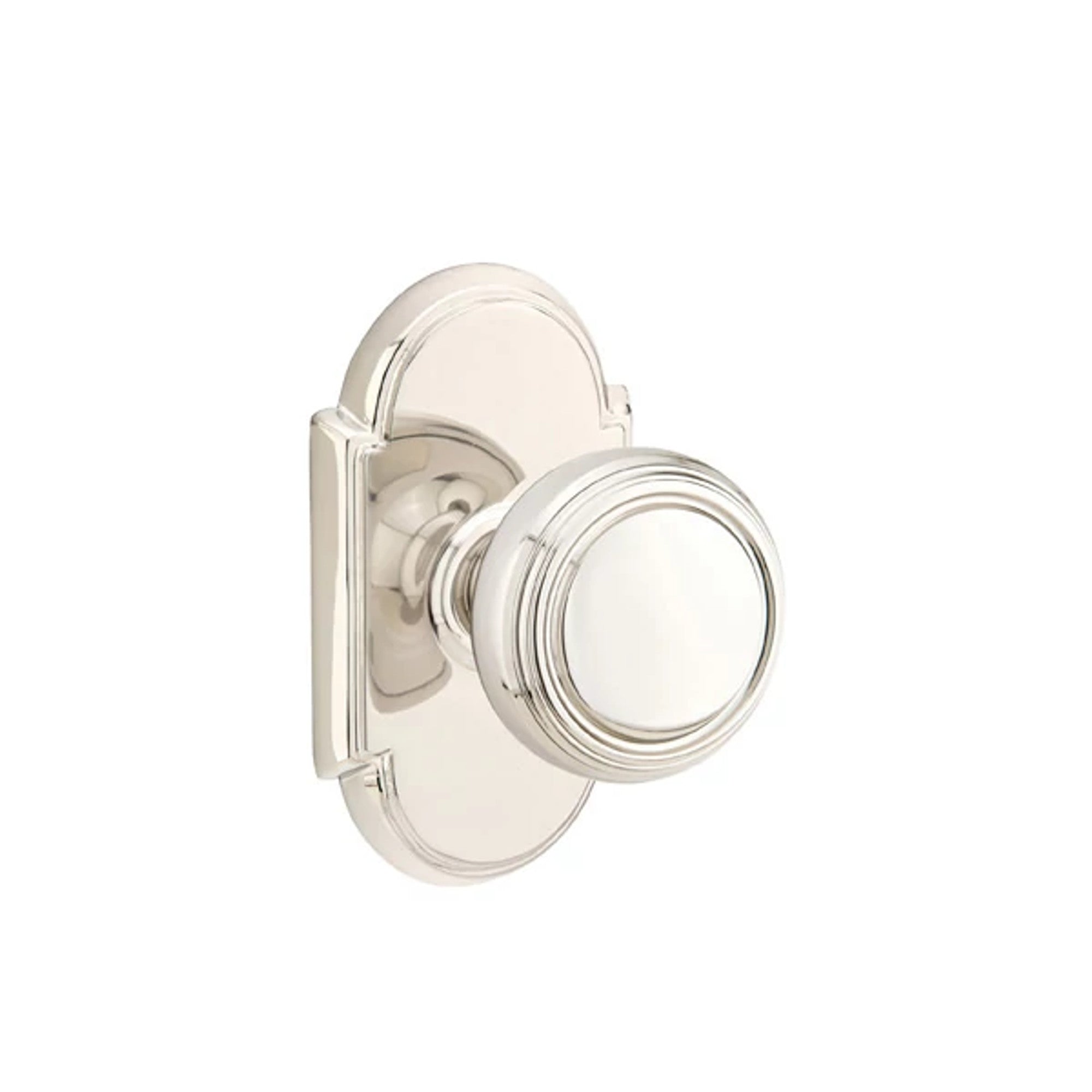 Emtek Norwich Knob with #8 Rosette in Polished Nickel