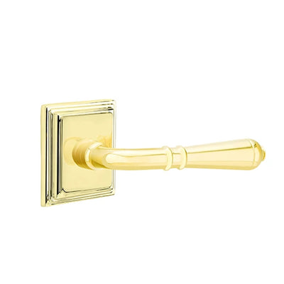 Emtek Turino Lever with Wilshire Rosette in Polished Brass