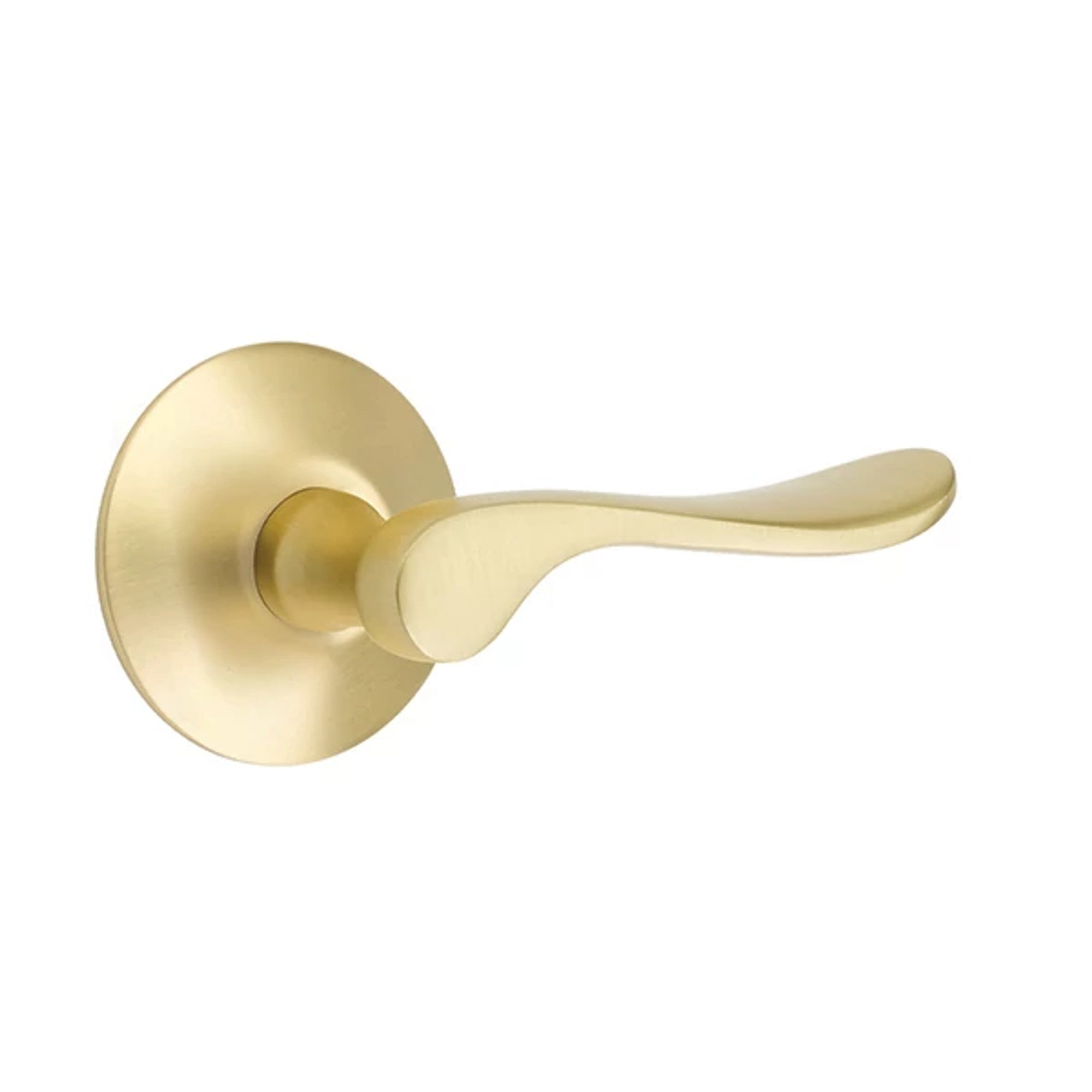 Emtek Luzern Lever with Modern Rosette in Satin Brass