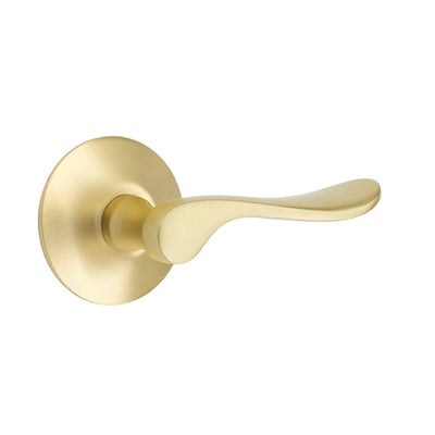 Emtek Luzern Lever with Modern Rosette in Satin Brass