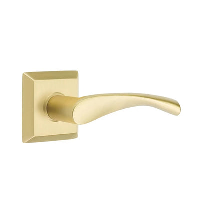 Emtek Triton Lever with Quincy Rosette in Satin Brass