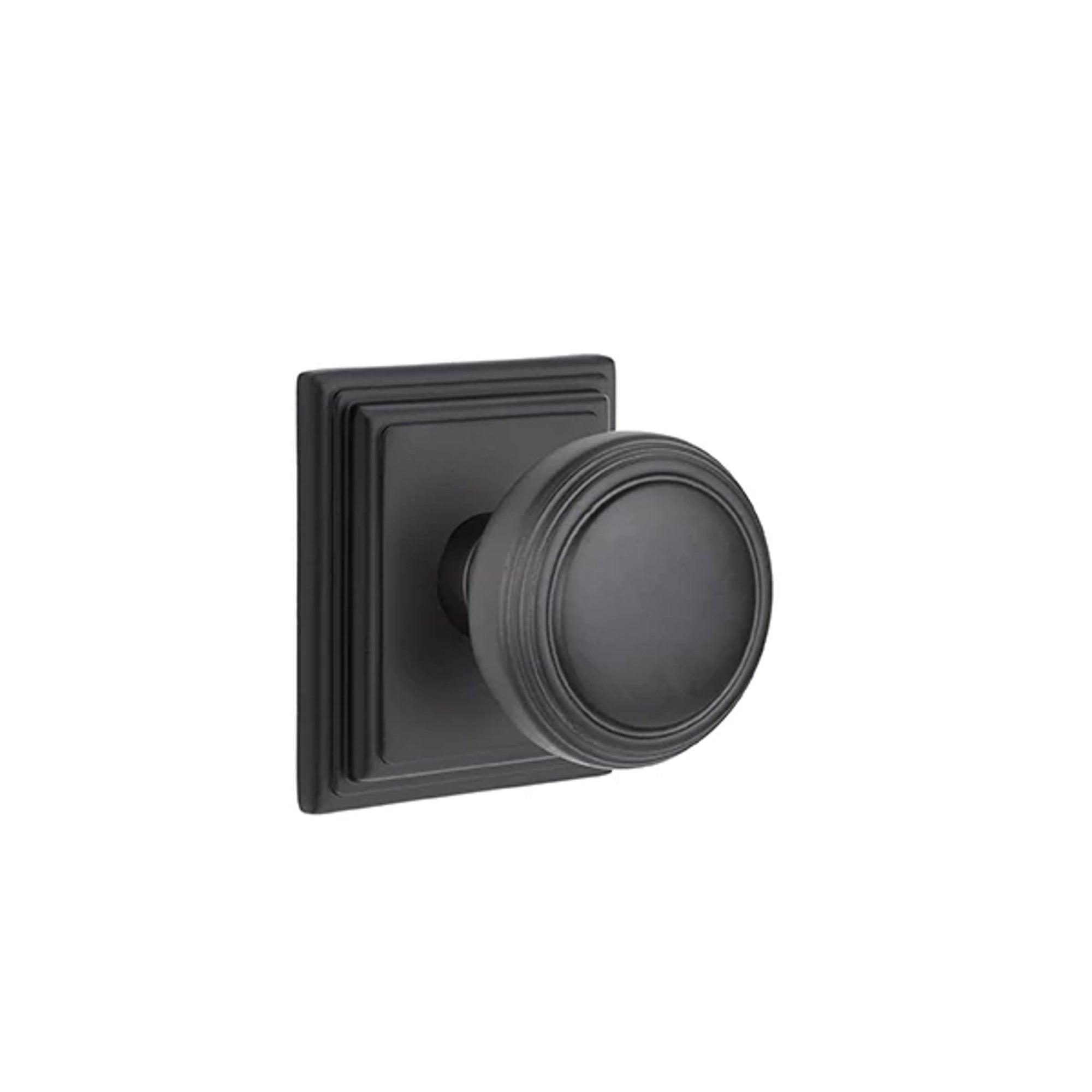 Emtek Norwich Knob with Wilshire Rosette in Flat Black