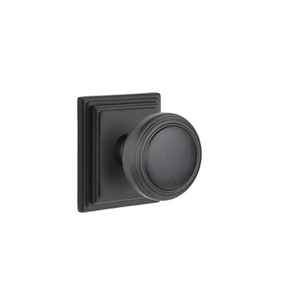 Emtek Norwich Knob with Wilshire Rosette in Flat Black
