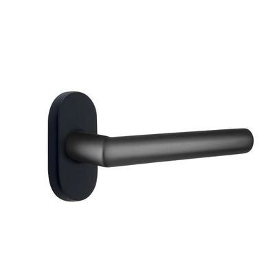 Emtek Stuttgart Lever with Oval Stretto 1-1/2" x 3" in Flat Black
