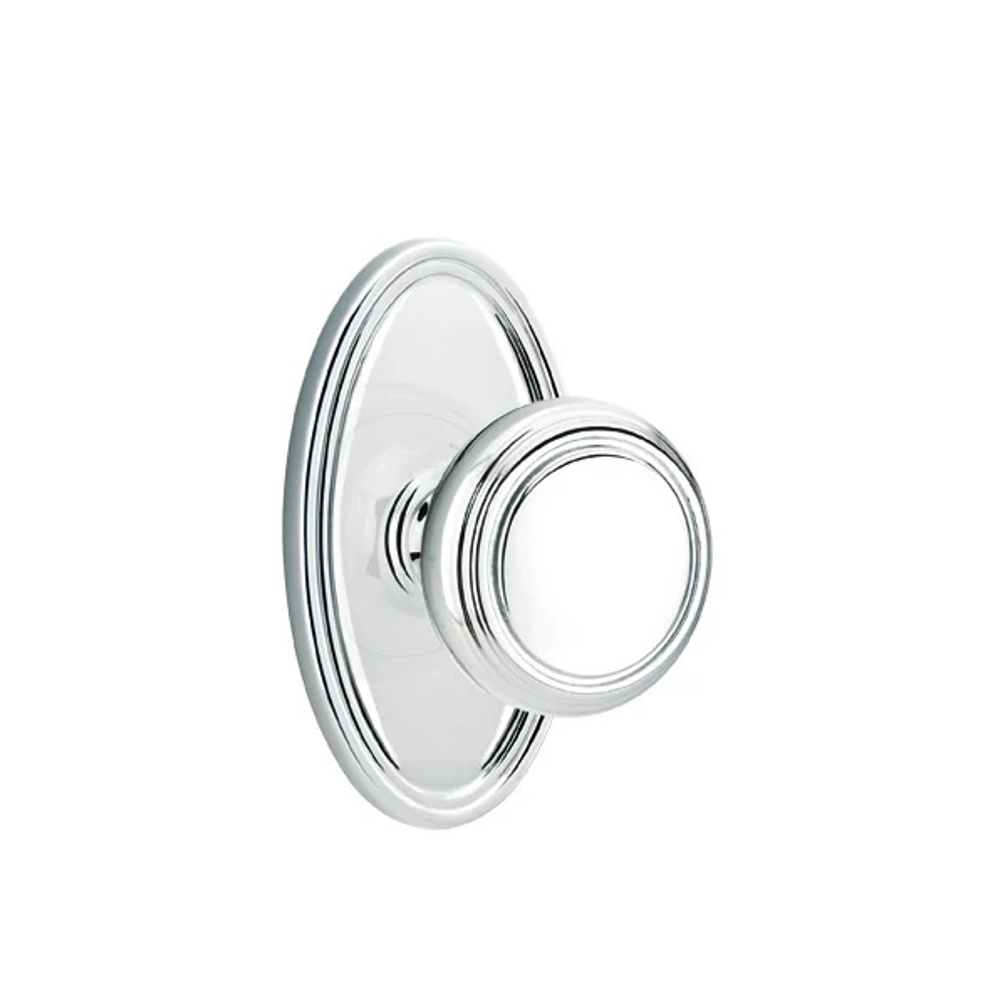 Emtek Norwich Knob with Oval Rosette in Polished Chrome
