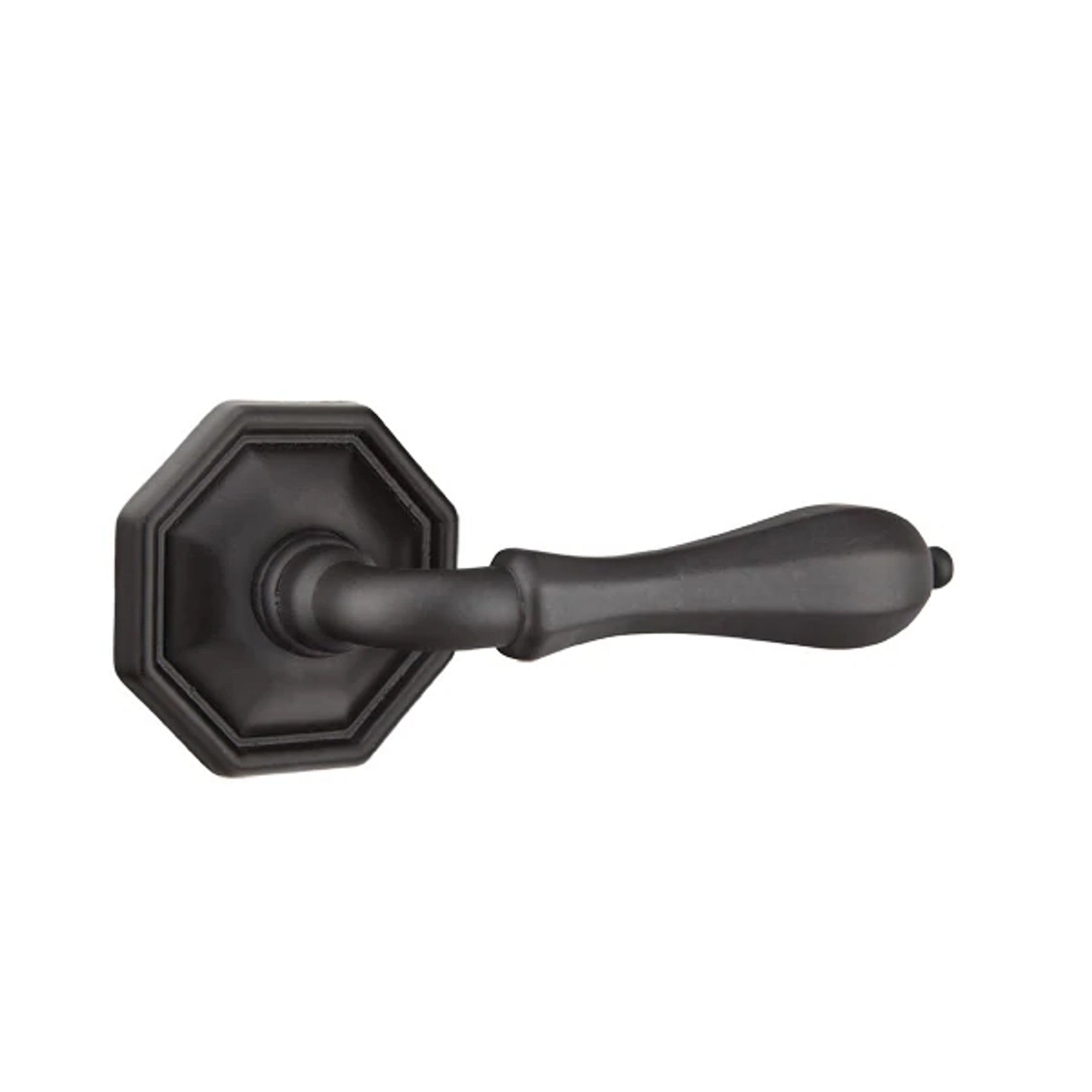 Emtek Octagon Lever with #15 Rosette in Flat Black Bronze