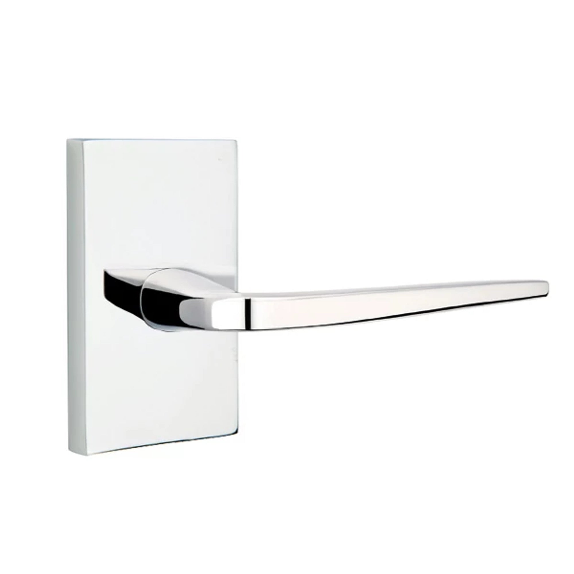 Emtek Athena Lever with Modern Rectangular Rosette in Polished Chrome