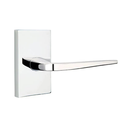 Emtek Athena Lever with Modern Rectangular Rosette in Polished Chrome