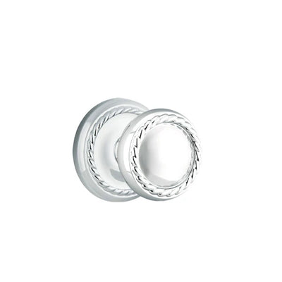 Emtek Rope Knob with Rope Rosette in Polished Chrome
