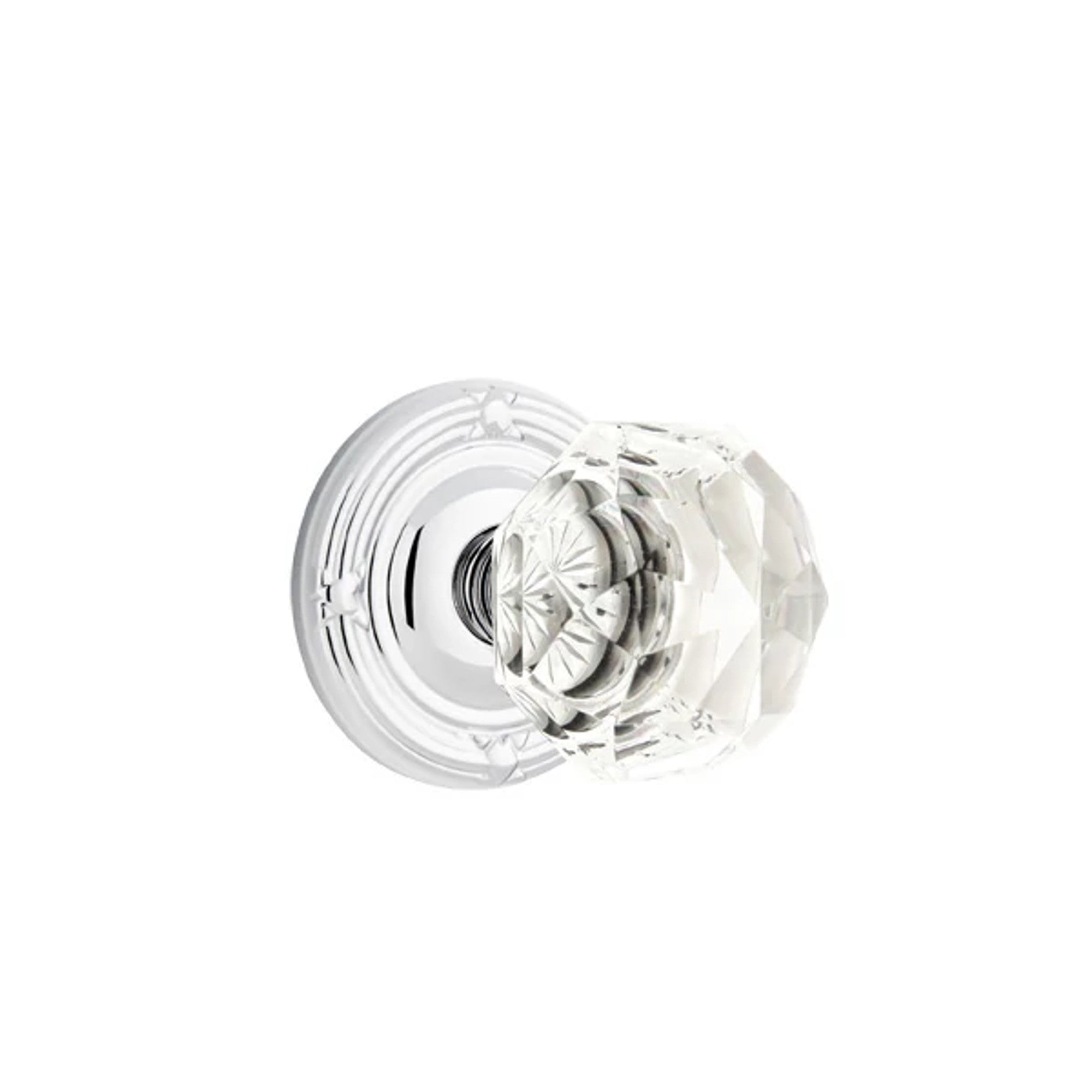 Emtek Diamond Knob with Ribbon & Reed Rosette in Polished Chrome