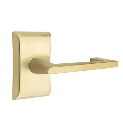 Emtek Argos Lever with Neos Rosette in Satin Brass