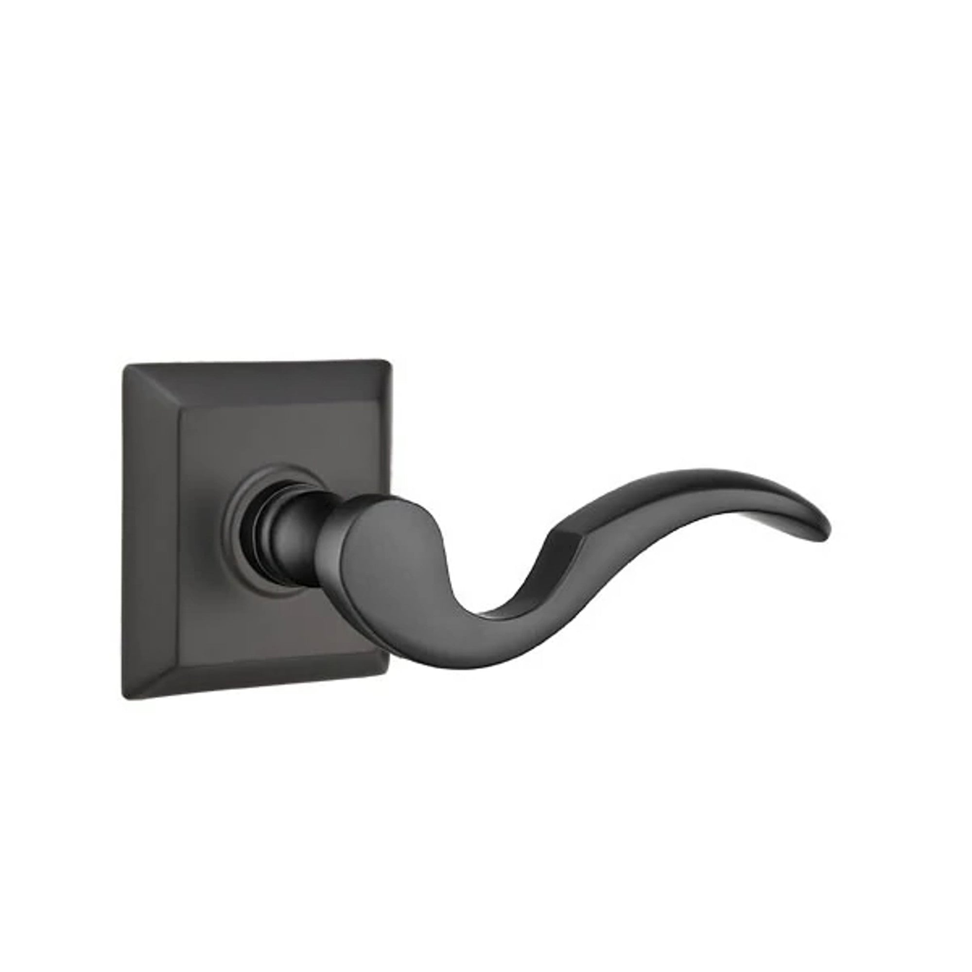 Emtek Cortina Lever with Quincy Rosette in Flat Black