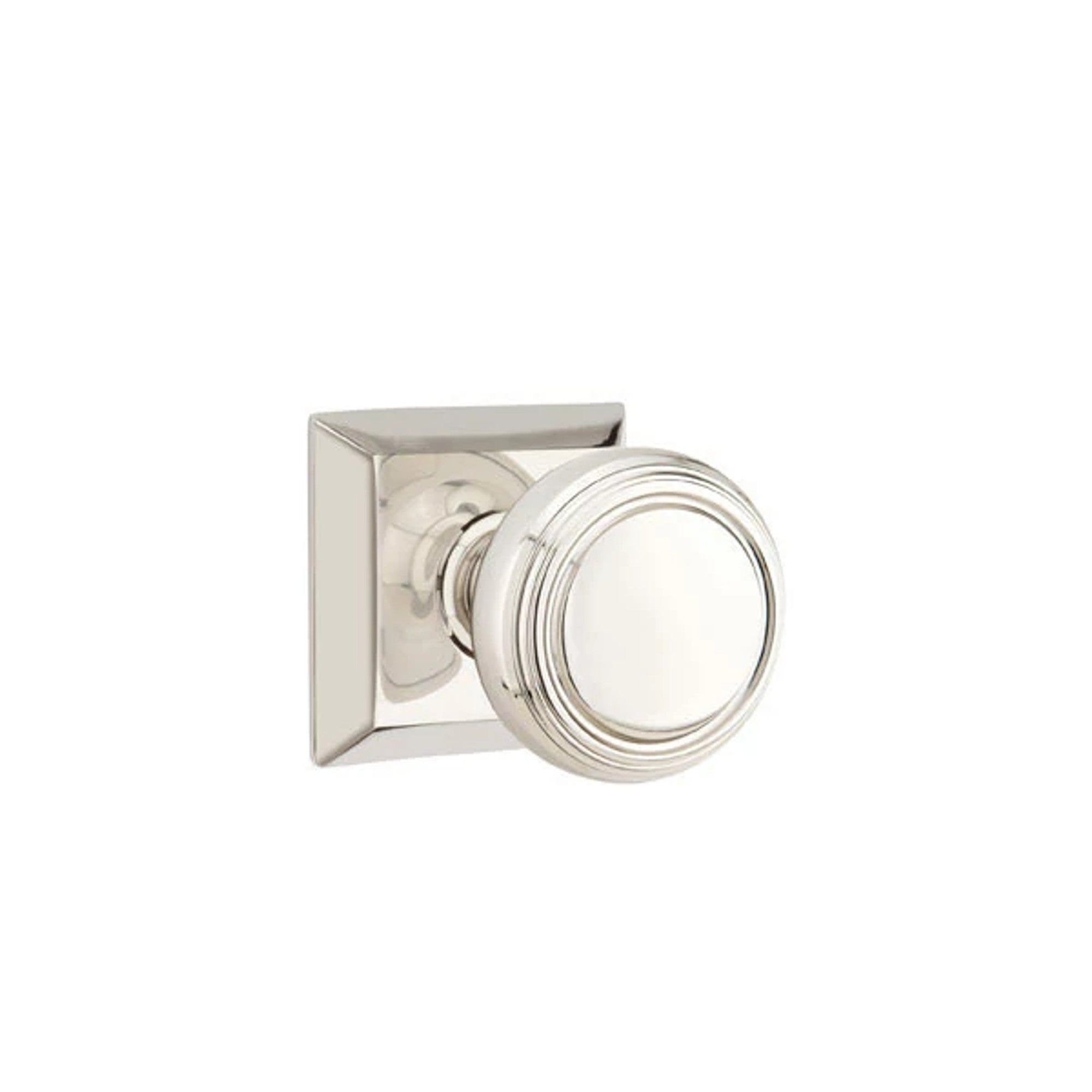 Emtek Norwich Knob with Quincy Rosette in Polished Nickel