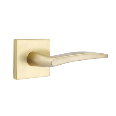 Emtek Poseidon Lever with Square Rosette in Satin Brass