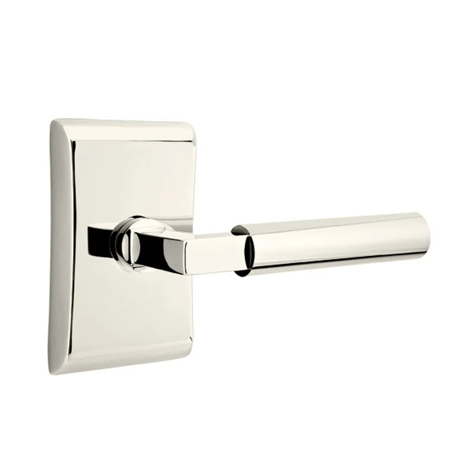 Emtek Hercules Lever with Neos Rosette in Polished Nickel