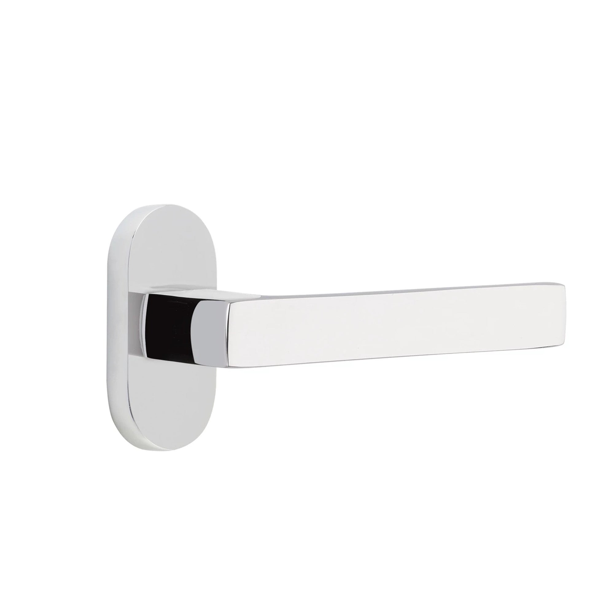 Emtek Dumont Lever with Oval Stretto 1-1/2" x 3" in Polished Chrome