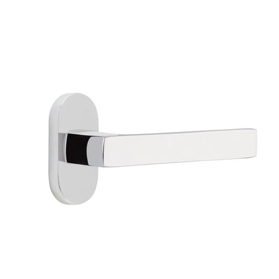 Emtek Dumont Lever with Oval Stretto 1-1/2" x 3" in Polished Chrome