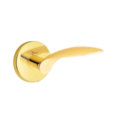 Emtek Mercury Lever with Disk Rosette in Unlacquered Brass