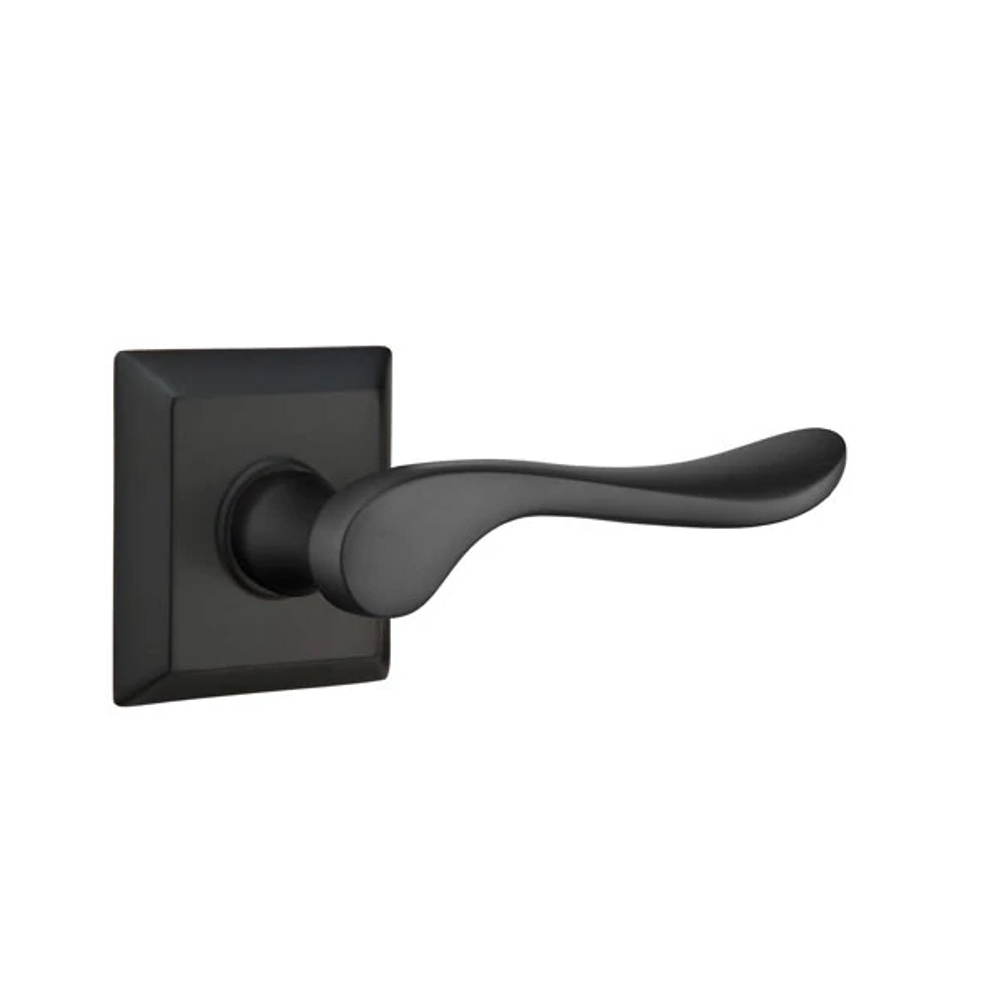 Emtek Luzern Lever with Quincy Rosette in Flat Black