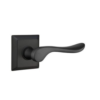 Emtek Luzern Lever with Quincy Rosette in Flat Black
