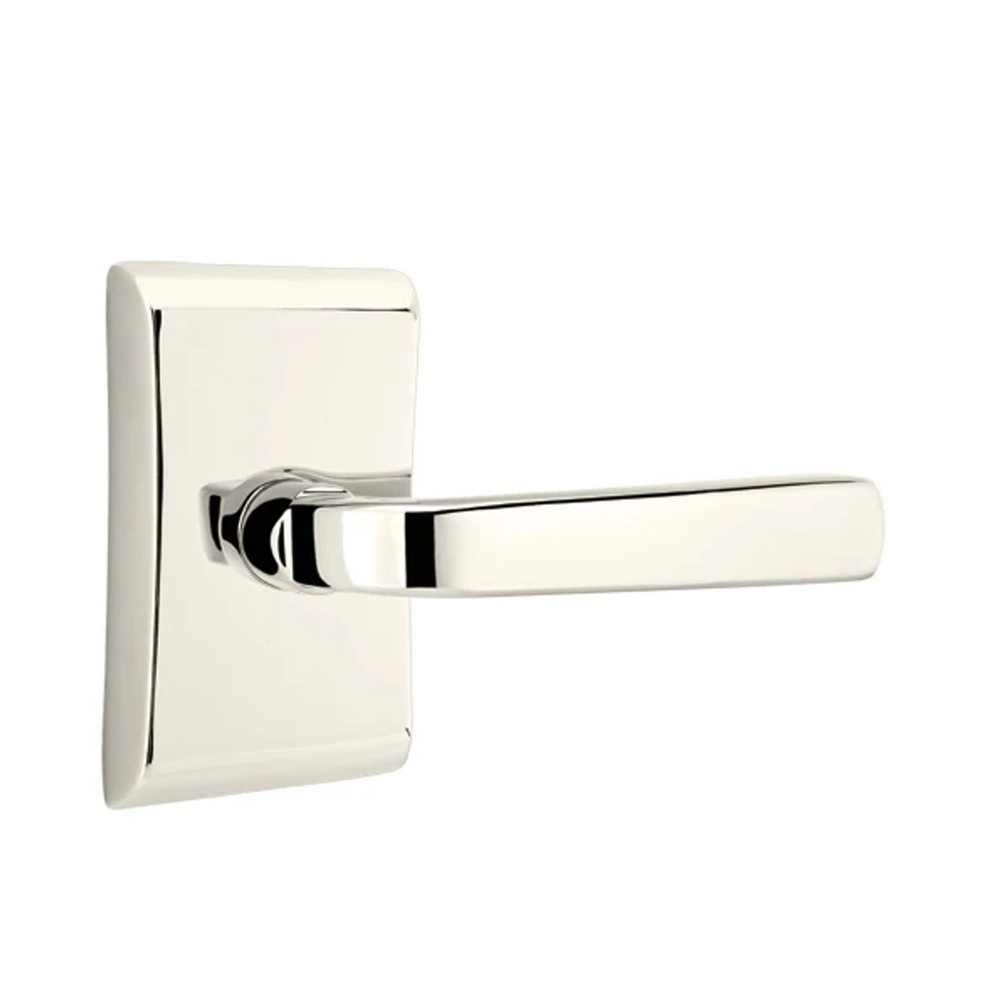Emtek Sion Lever with Neos Rosette in Polished Nickel